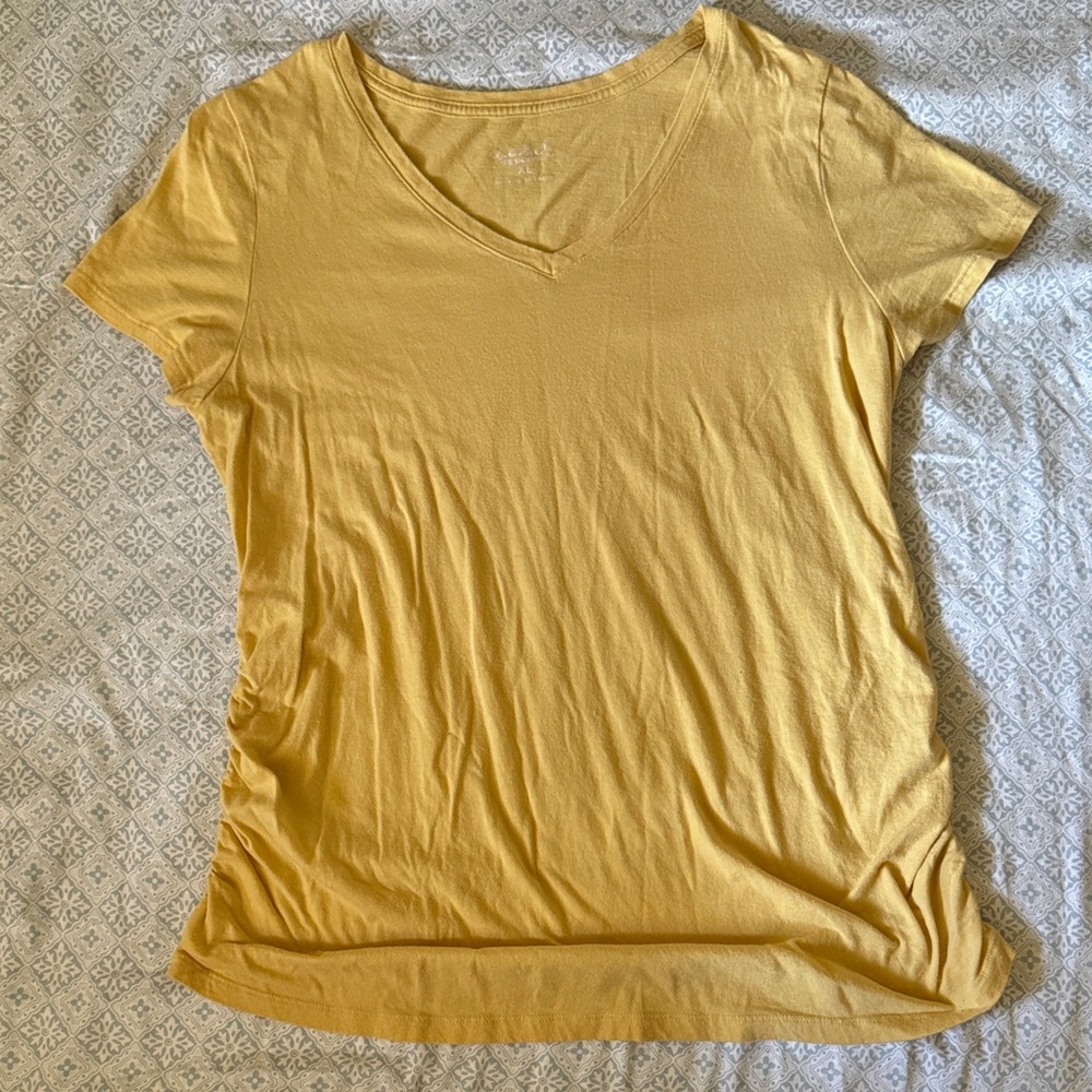 Isabel Maternity by Ingrid & Isabel Mustard V-Neck Tee